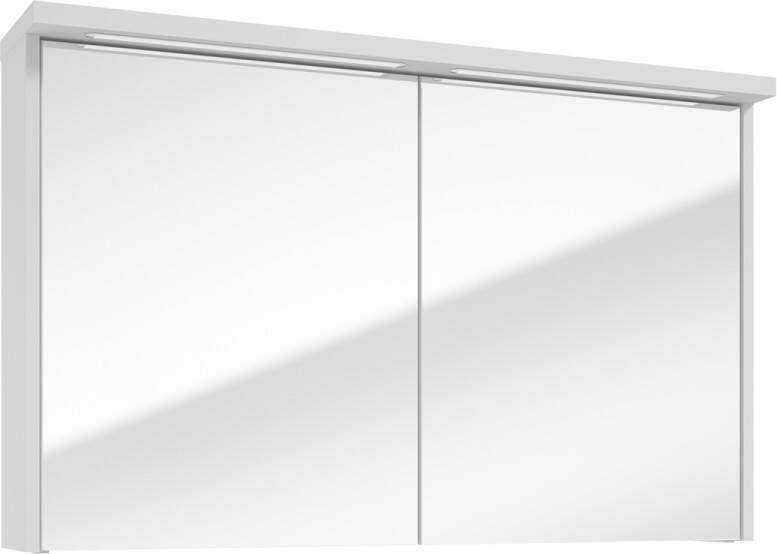Fontana Grado spiegelkast met verlichting 100cm 2 deuren wit mat
