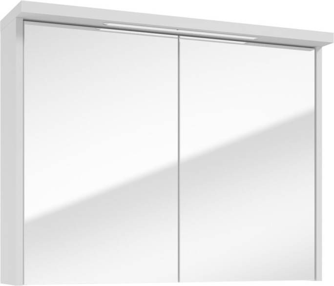 Fontana Grado spiegelkast met verlichting 80cm 2 deuren wit mat