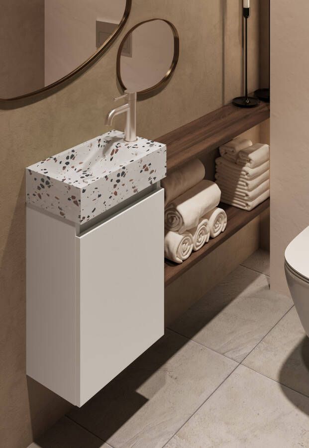 Fontana Terrazzo toiletmeubel 40cm wit mat