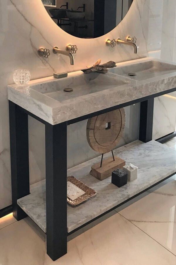 Forzalaqua Onderstel wastafelframe 60x80x40cm Zwart gepoedercoat 8060102