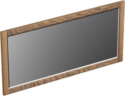 Forzalaqua Gela 2.0 spiegel 100x50cm Rechthoek zonder verlichting met frame Massief Eiken Castle Brown 8070725