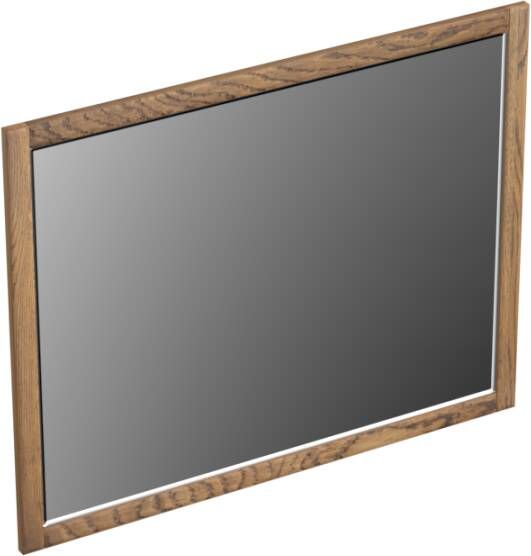Forzalaqua Gela 2.0 spiegel 100x80cm Rechthoek zonder verlichting met frame Massief Eiken Castle Brown 8070750