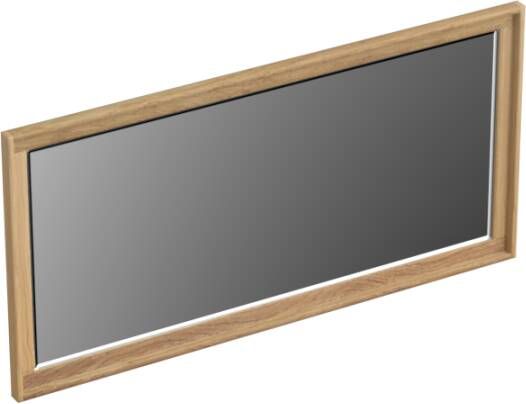 Forzalaqua Reno 2.0 spiegel 100x50cm Rechthoek zonder verlichting met frame Massief Eiken Smoke 8072005