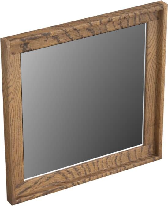 Forzalaqua Reno 2.0 spiegel 40x40cm Vierkant zonder verlichting met frame Massief Eiken Castle Brown 8070930