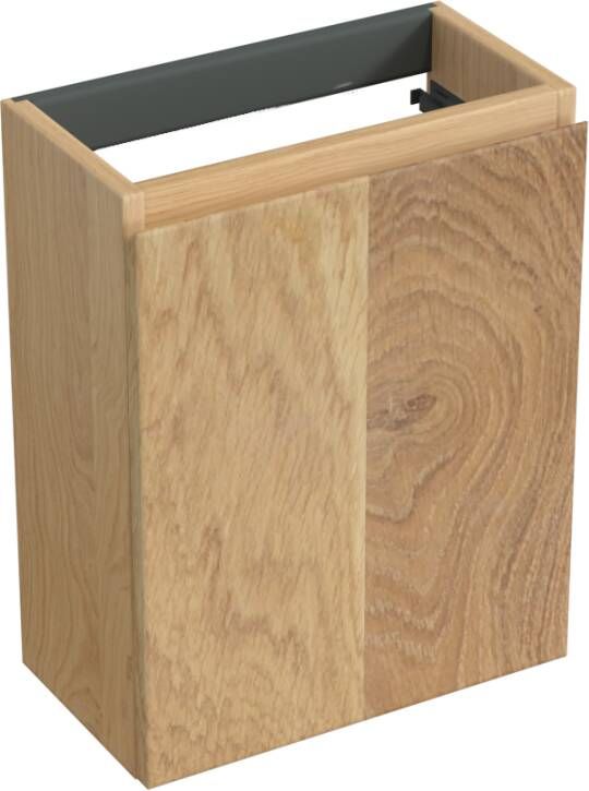 Forzalaqua Thebalux Siena fonteinonderkast 39.5x21.5x50cm 1 draaideur rechts Massief Eiken Smoke 8005011