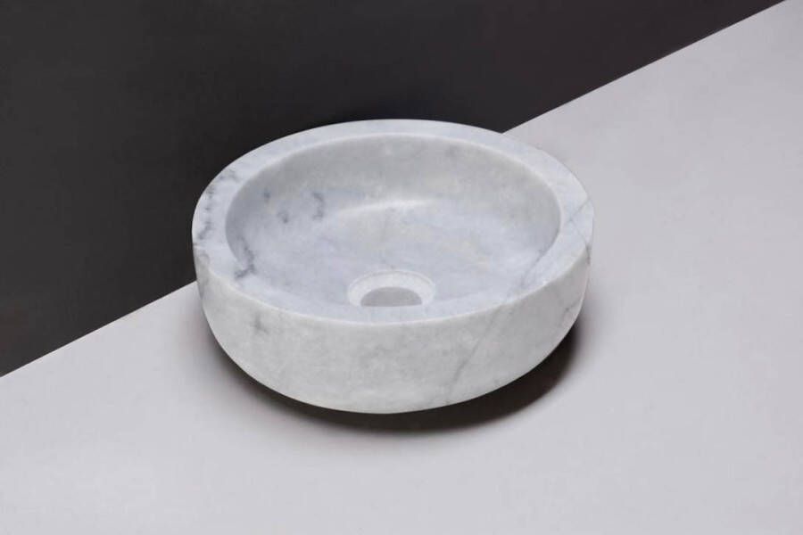 Forzalaqua Verona Xs waskom 30x30x10cm Rond Natuursteen Carrara gepolijst 100442