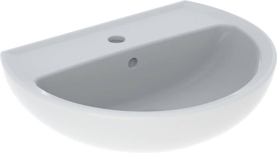 Geberit Wastafel Bastia 55x42 cm Rond met Kraangat met Overloop Glans Wit