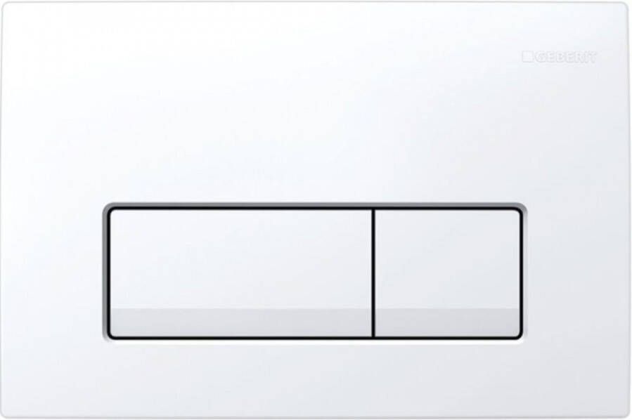 GEBERIT Delta51 kunststof bedieningspaneel met dubbele spoeling. Geschikt voor UP100 reservoirs. Kleur wit.