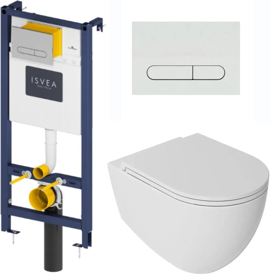 Isvea Durezza met Infinity randloos toilet wit mat en softclose zitting - Foto 2