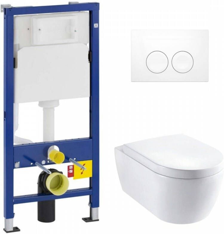 Geberit UP100 toiletset met Lambini Sub Compact randloos toilet en softclose zitting
