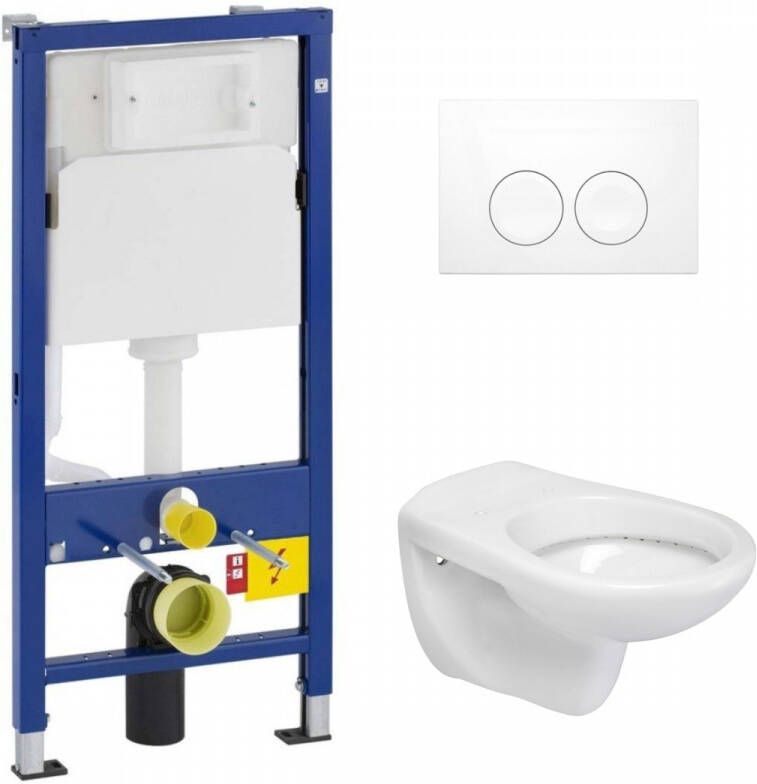 Geberit UP100 toiletset met Mueller Saturnus toilet en zitting