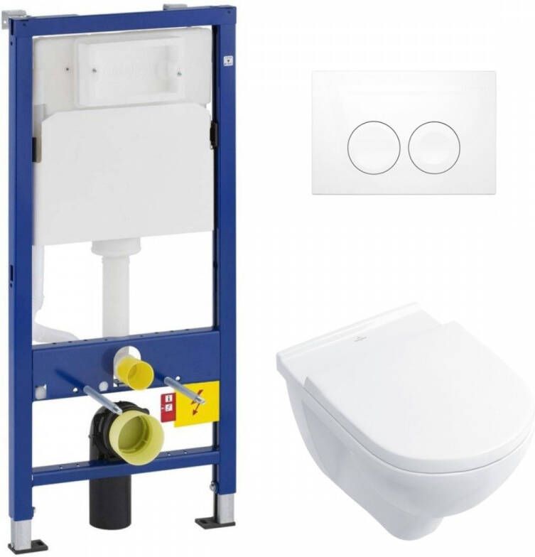 Geberit UP100 toiletset met Villeroy en Boch O.novo Direct Flush wandcloset en softclose zitting