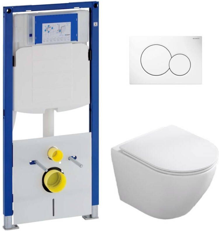 Geberit UP320 toiletset met Saniclear Itsie witte toiletpot randloos met softclose zitting