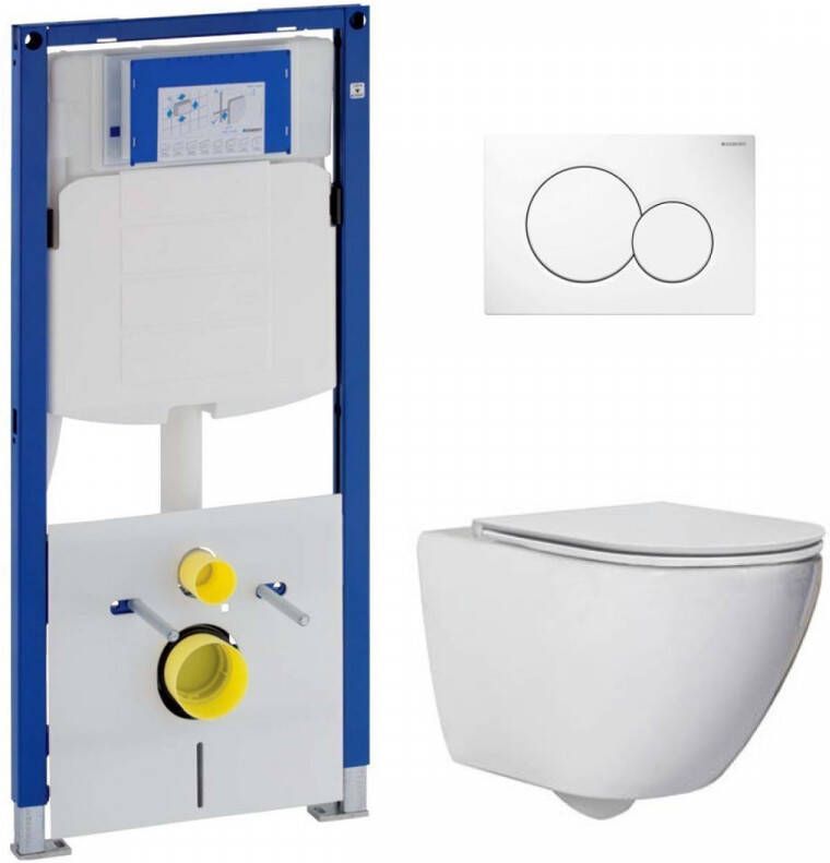 Geberit UP320 toiletset met Saniclear Jama Compact randloos toilet en softclose zitting
