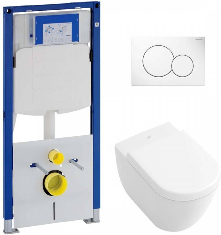 Geberit UP320 toiletset met Villeroy en Boch Subway 2.0 Direct Flush wandcloset en zitting