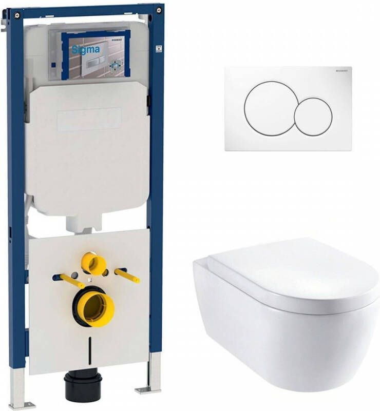 Geberit UP720 toiletset met Lambini Sub Compact randloos toilet en softclose zitting