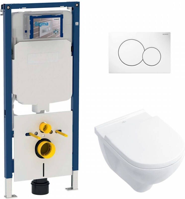 Geberit UP720 toiletset met Villeroy en Boch O.novo Direct Flush wandcloset en softclose zitting