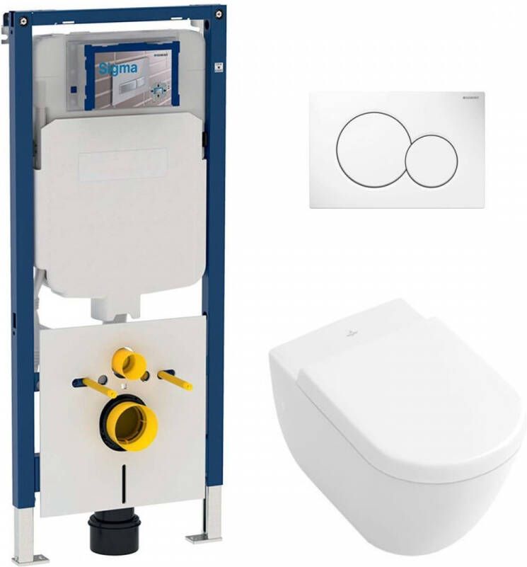 Geberit UP720 toiletset met Villeroy en Boch Subway 2.0 Direct Flush wandcloset en zitting