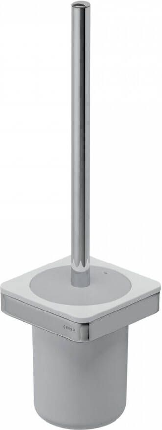 Geesa Frame Toiletborstel met houder Wit Chroom (witte borstelkop) 918811-02