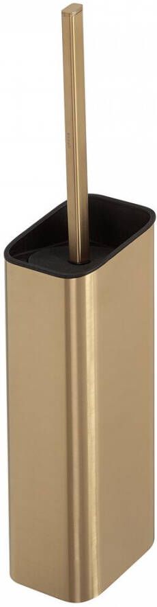 Geesa Shift Toiletborstel met houder Goud geborsteld (zwarte deksel en borstel) 919911-07-06