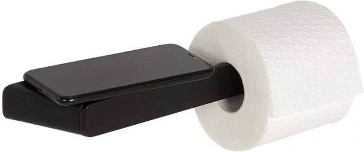 Geesa Shift toiletrolhouder zonder klep met planchet zwart