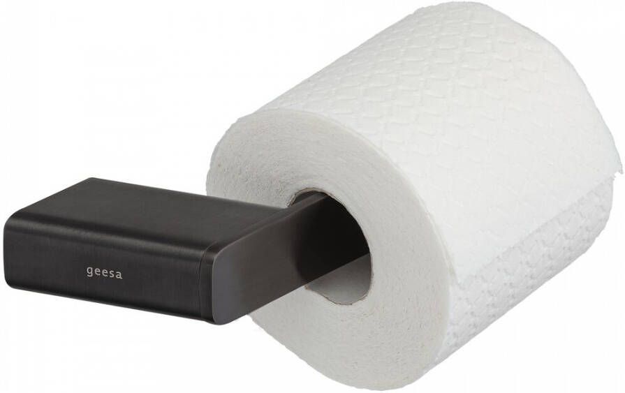 Geesa Shift toiletrolhouder zonder klep zwart metaal geborsteld rechts