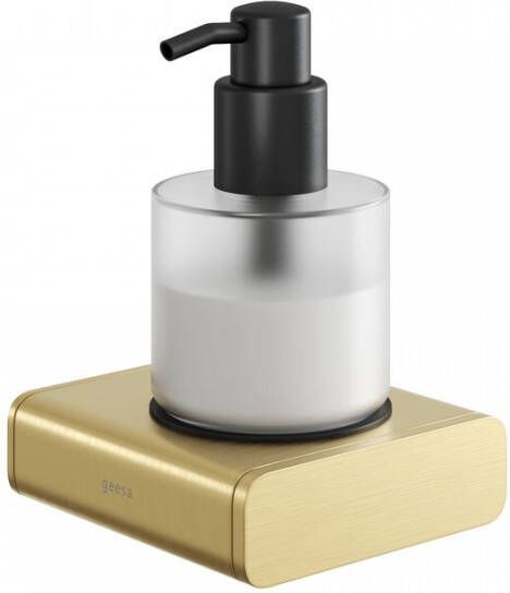 Geesa Shift zeepdispenser 200 ml goud geborsteld met gesatineerd glas