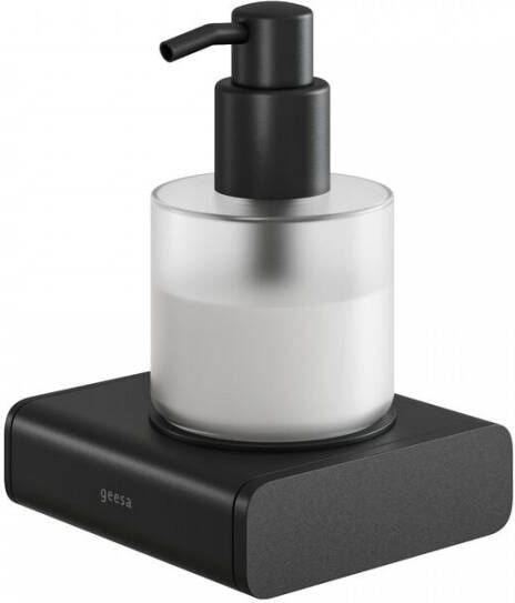 Geesa Zeepdispenser Shift Pomp 200 ml met Gesatineerd Glas Mat Zwart