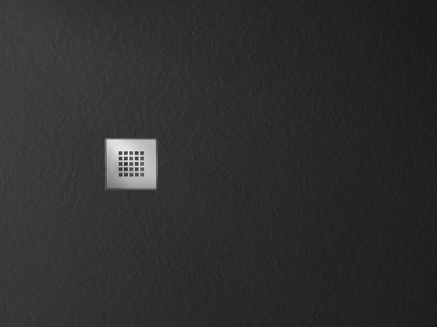 Gelco Mitia rechthoekige douchebak stone-look 120x100cm zwart