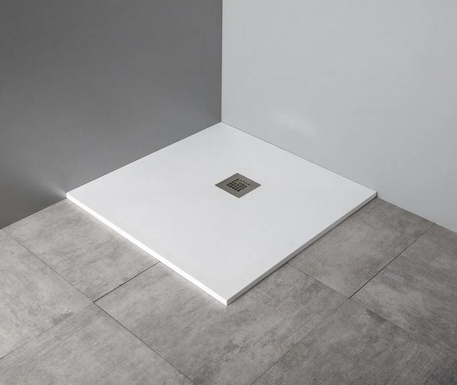 Gelco Mitia rechthoekige douchebak stone-look 120x80cm wit