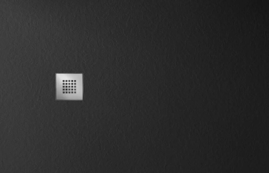 Gelco Mitia rechthoekige douchebak stone-look 140x100cm zwart