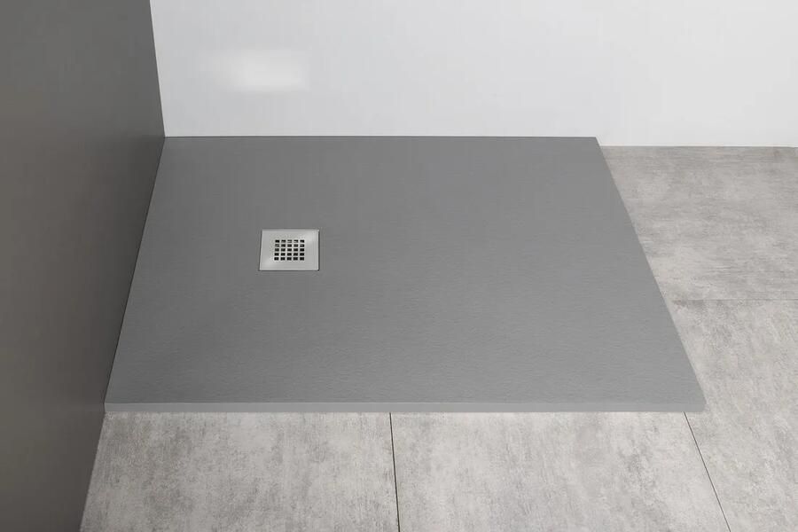 Gelco Mitia rechthoekige douchebak stone-look 200x100cm grijs