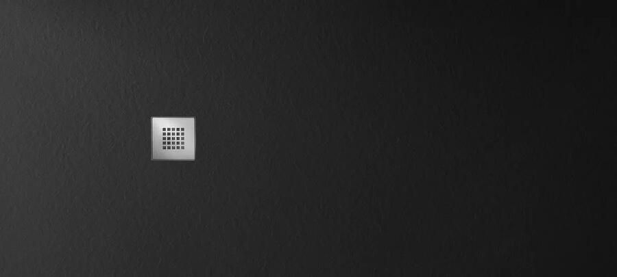 Gelco Mitia rechthoekige douchebak stone-look 200x100cm zwart