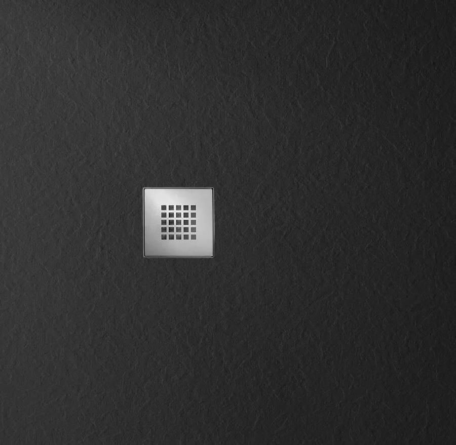 Gelco Mitia vierkante douchebak stone-look 90x90cm zwart