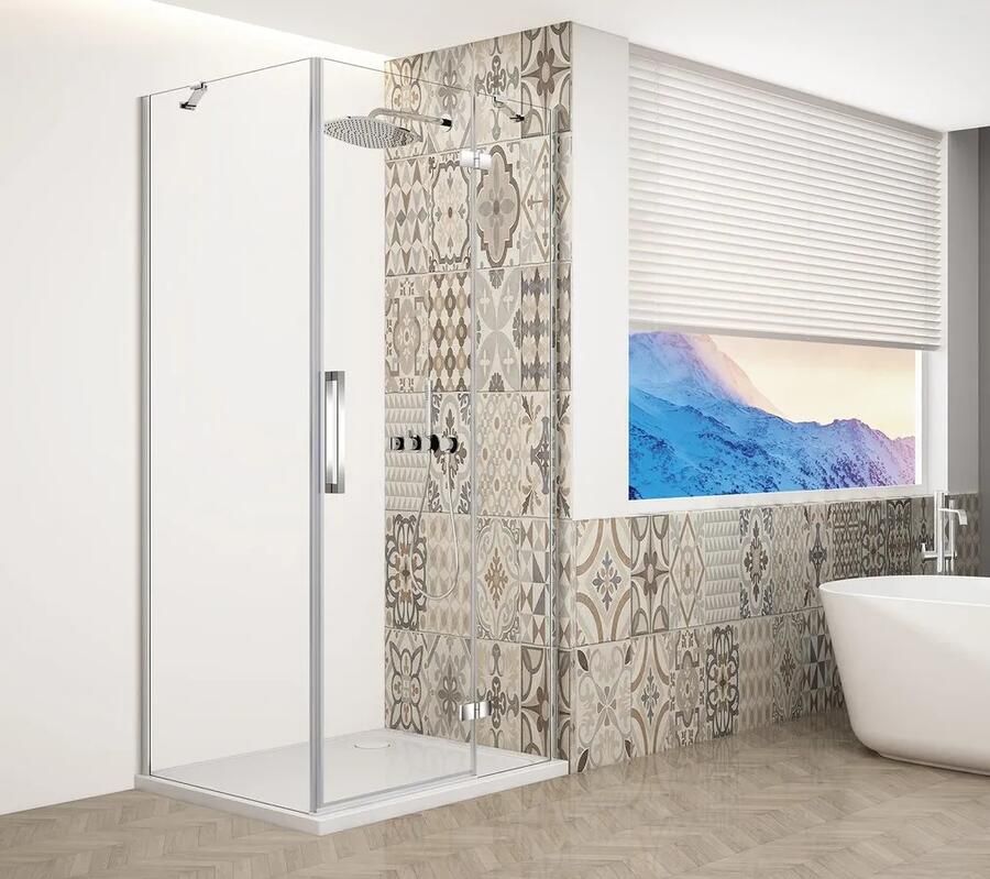 Gelco Trinity douchecabine met helder glas 100x100cm rechts chroom