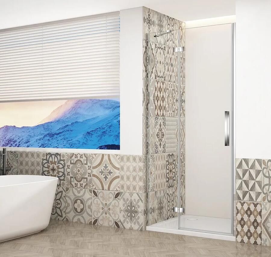 Gelco Trinity douchedeur 100cm links met helder glas chroom