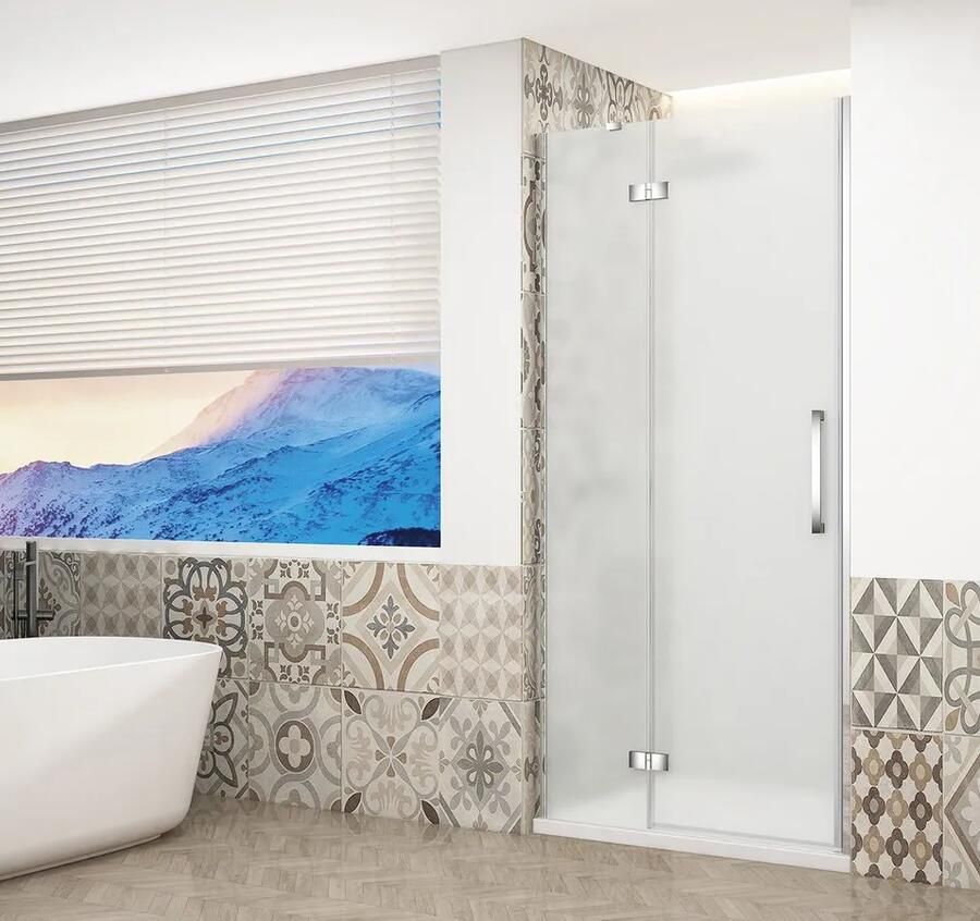 Gelco Trinity douchedeur 100cm links met mat glas chroom