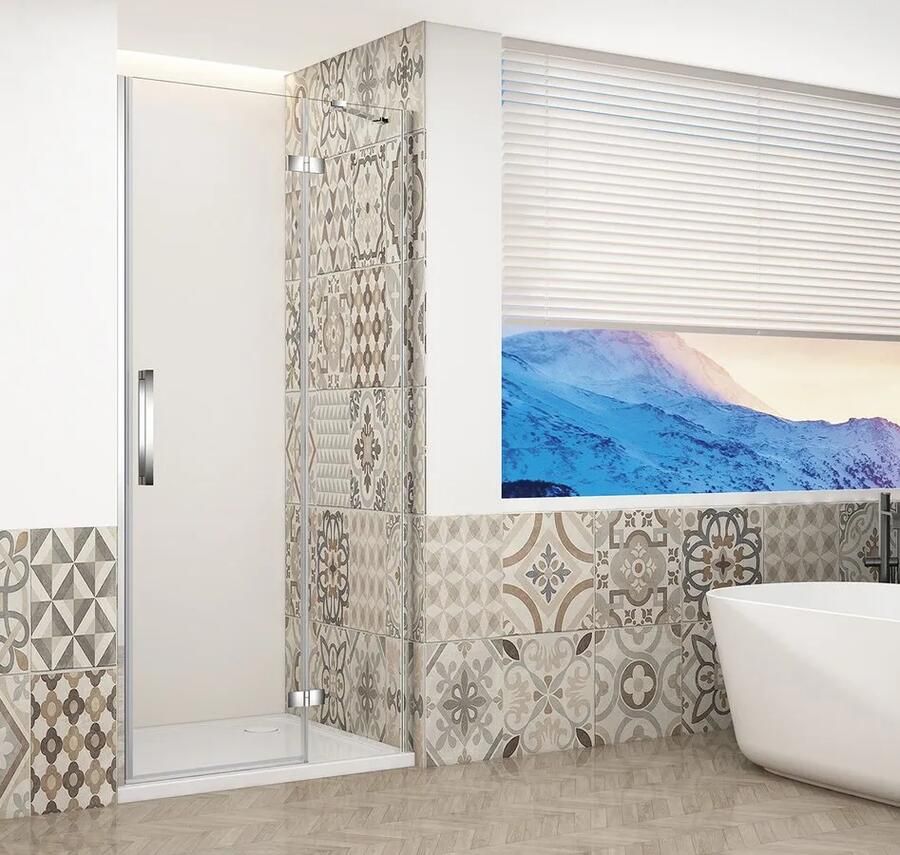 Gelco Trinity douchedeur 100cm rechts met helder glas chroom