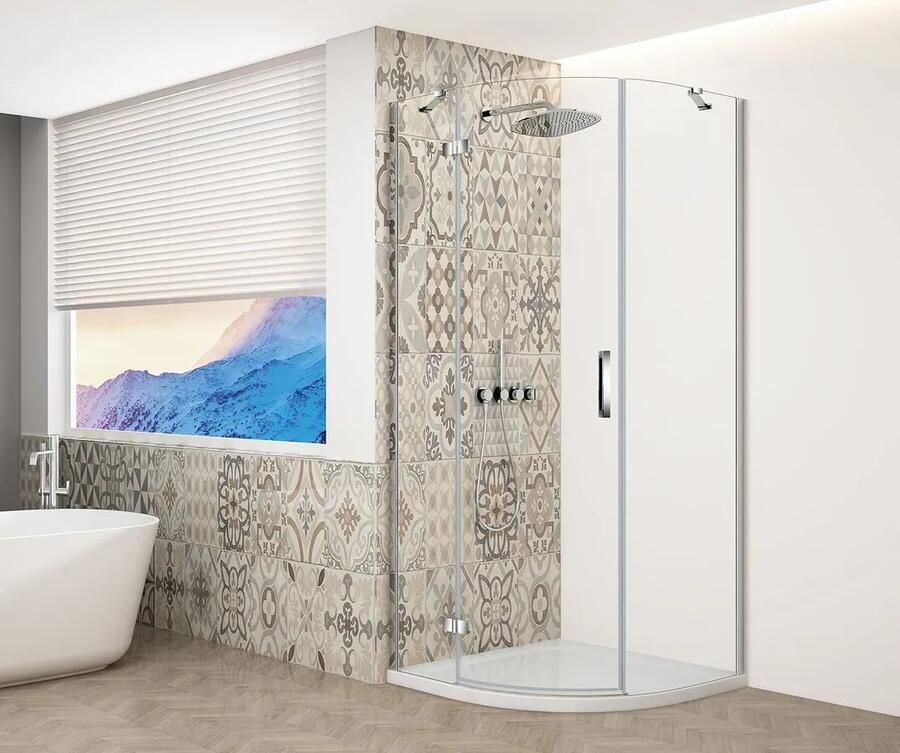 Gelco Trinity kwartronde douchecabine 90x90cm links helder glas chroom