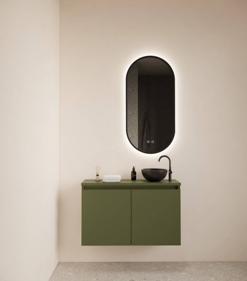 Gliss Design Echo toiletmeubel 80cm olijfgroen