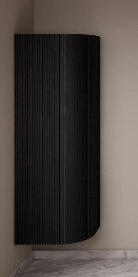 Gliss Design Alluro kolomkast 160cm met ronding rechts black veneer
