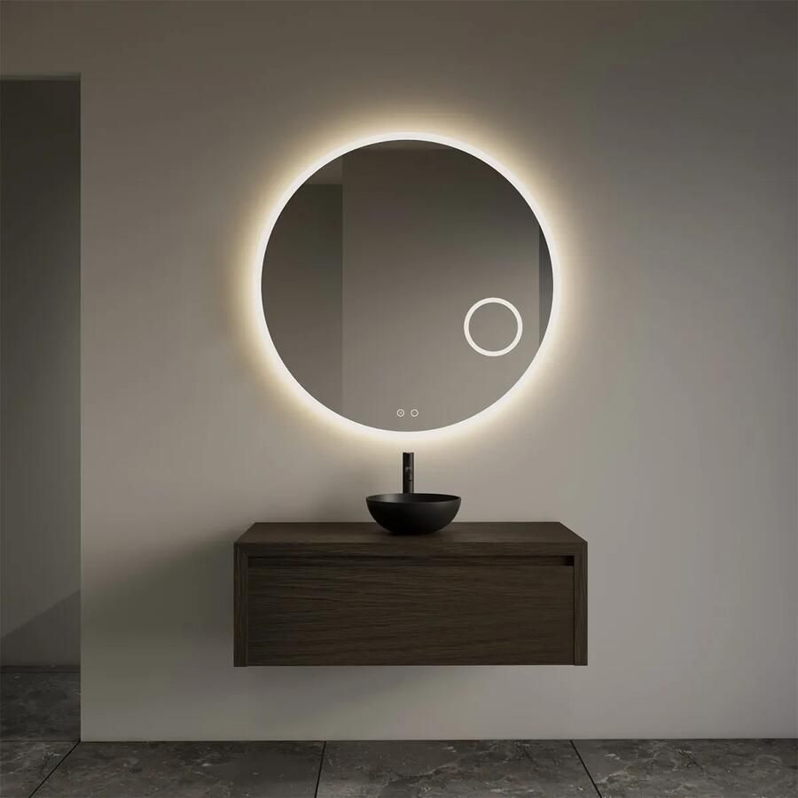 Gliss Design Ares badmeubel 90cm charcoal met zwarte waskom