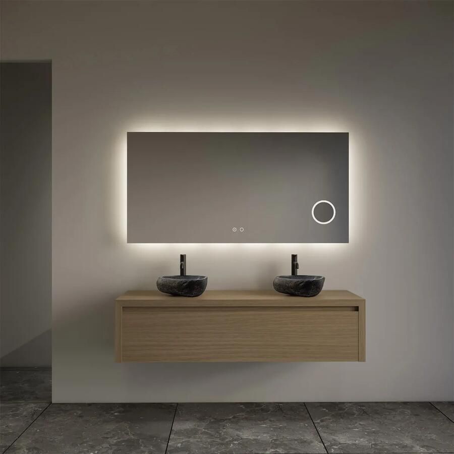 Gliss Design Ares badmeubel 120cm corn silk met rivierstenen waskommen