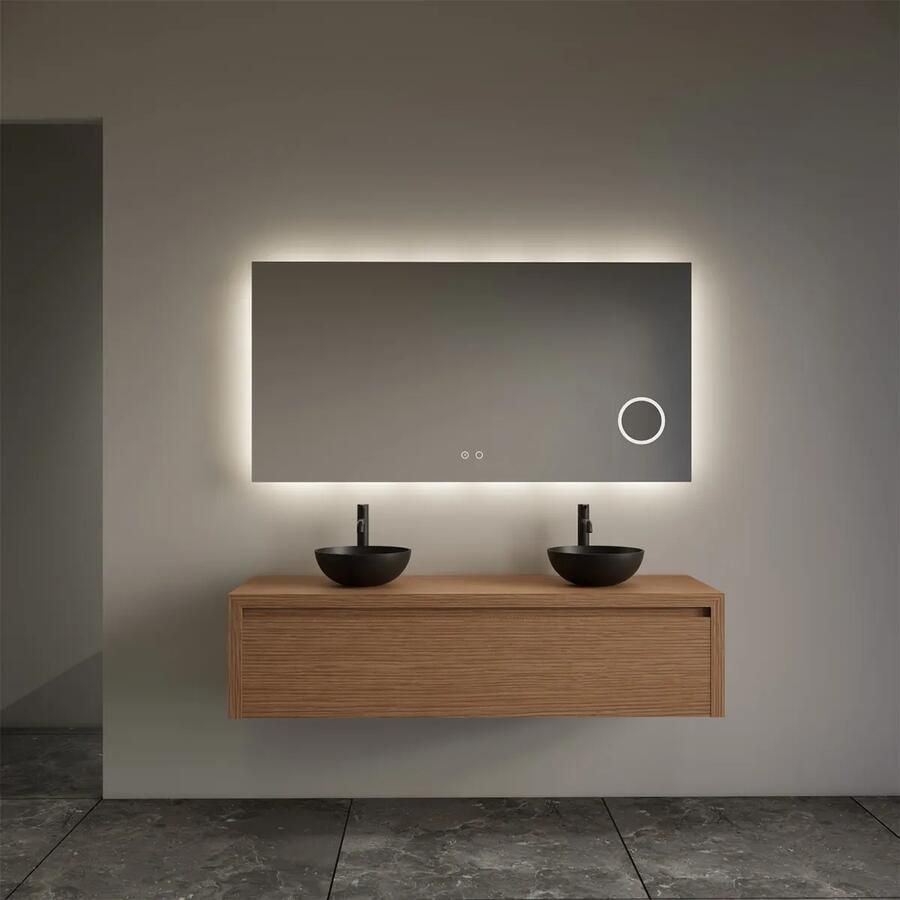 Gliss Design Ares badmeubel 120cm pure met zwarte waskommen