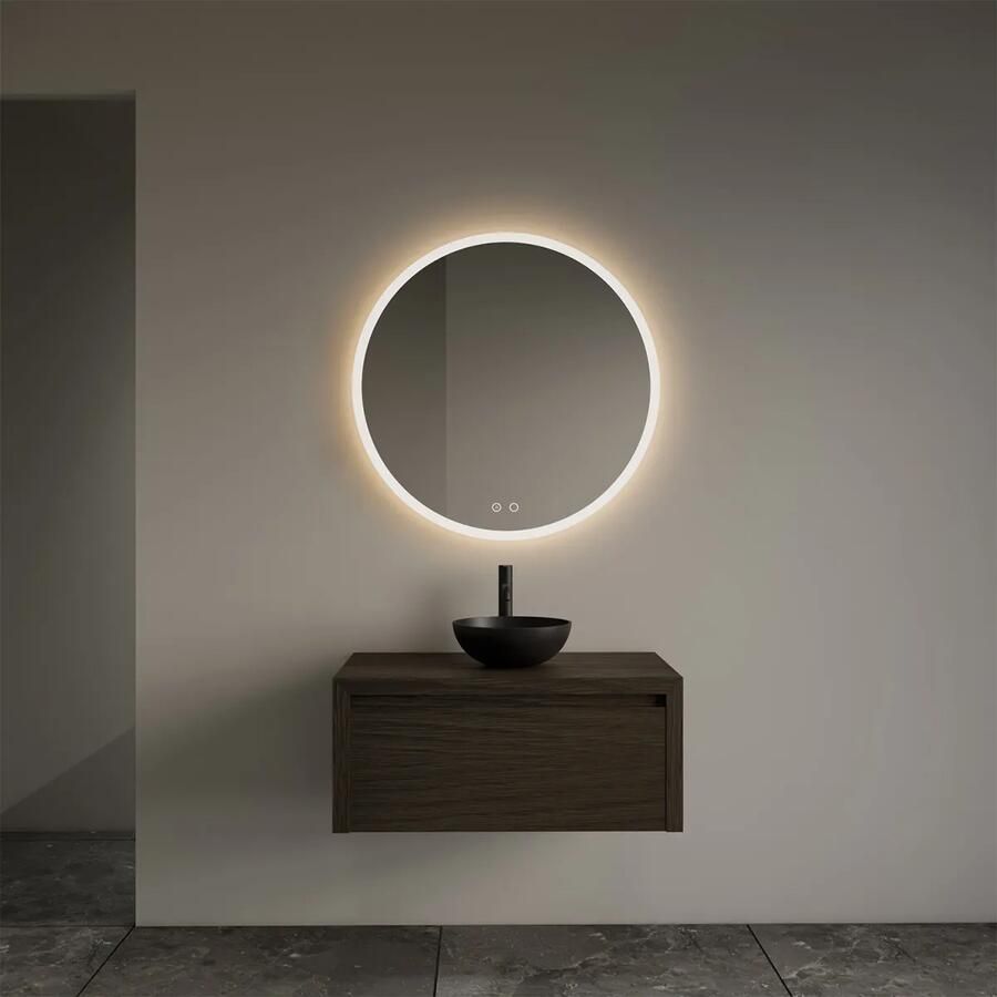 Gliss Design Ares badmeubel 80cm charcoal met zwarte waskom