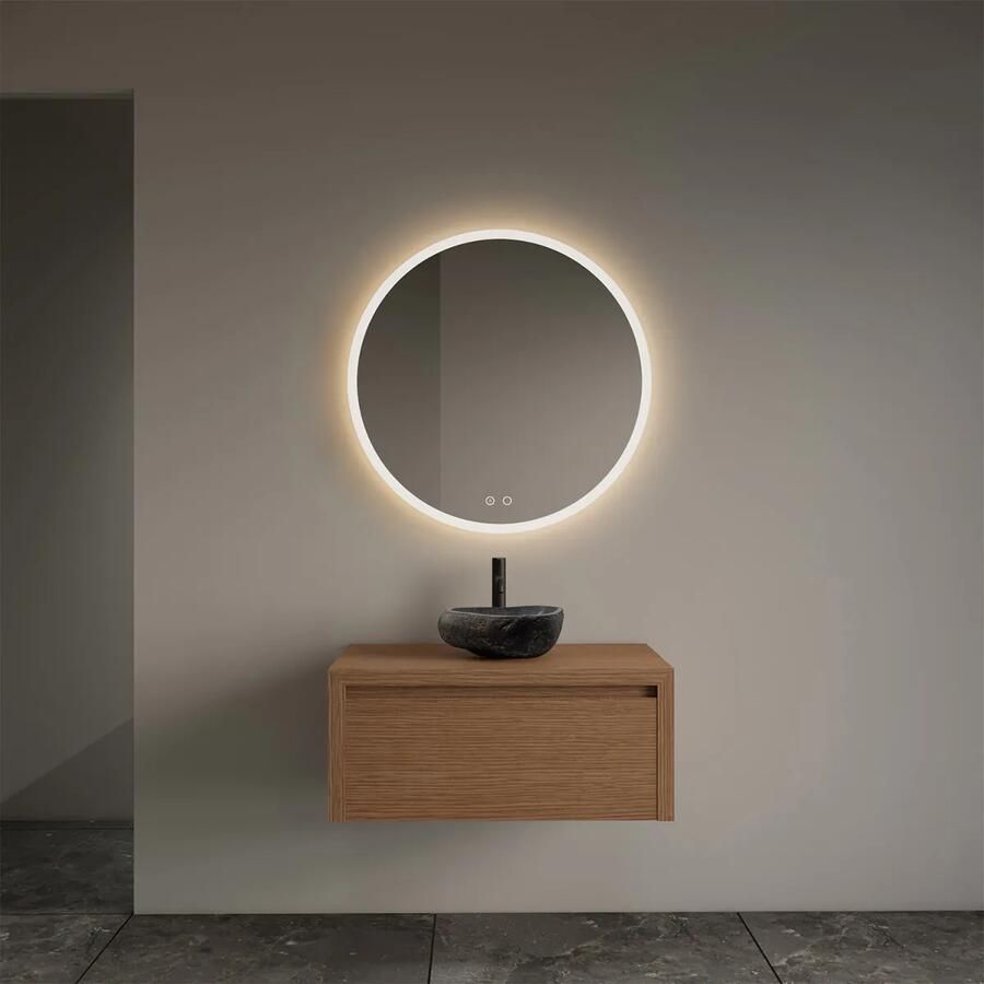 Gliss Design Ares badmeubel 60cm pure met rivierstenen waskom