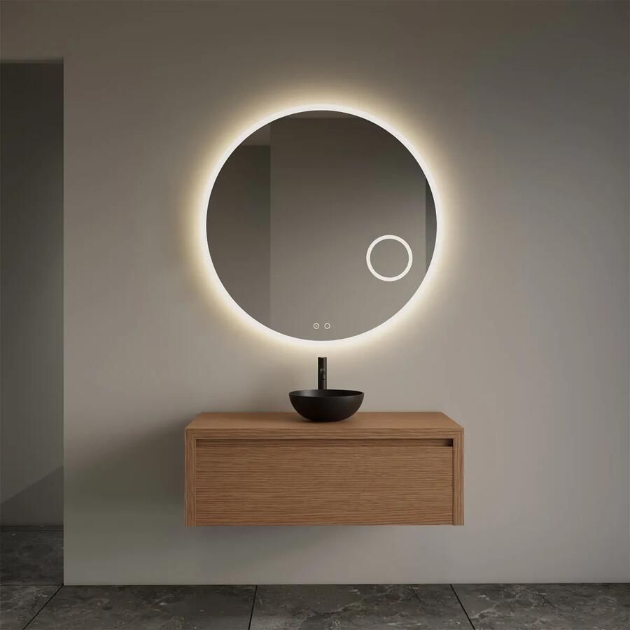 Gliss Design Ares badmeubel 90cm pure met zwarte waskom