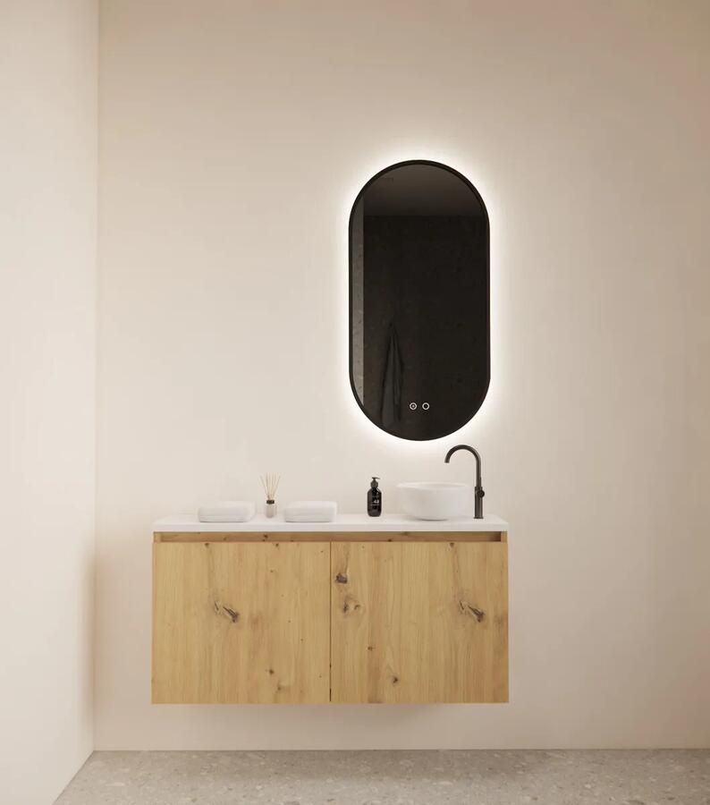 Gliss Design Echo toiletmeubel 100cm artisan eiken met toppaneel wit mat