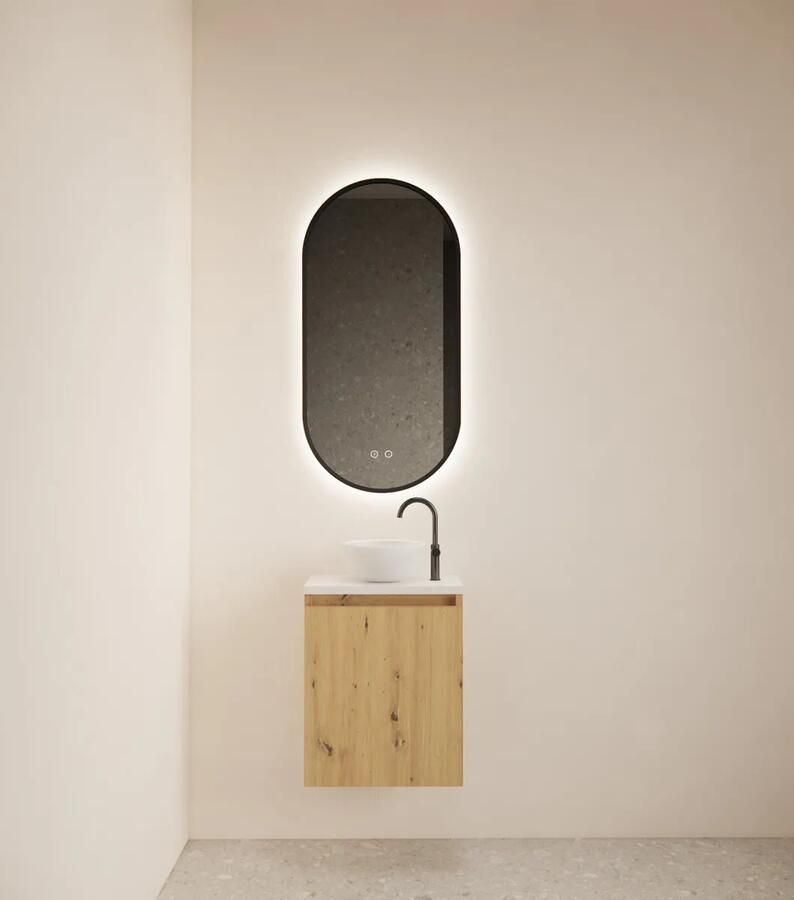 Gliss Design Echo toiletmeubel 40cm artisan eiken met toppaneel wit mat