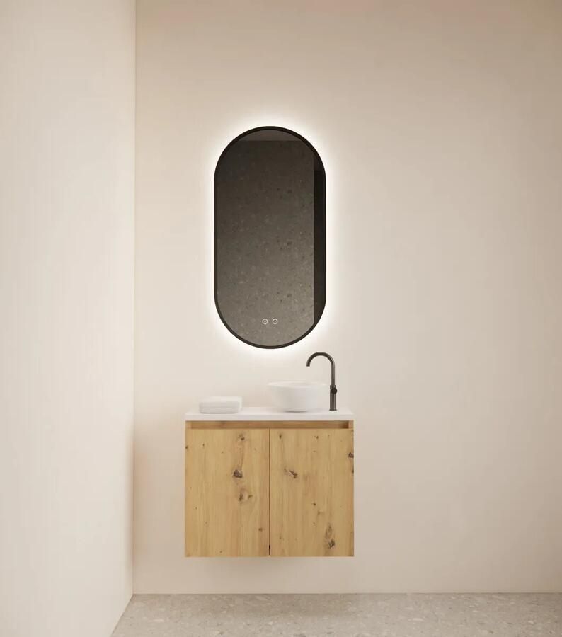 Gliss Design Echo toiletmeubel 60cm artisan eiken met toppaneel wit mat